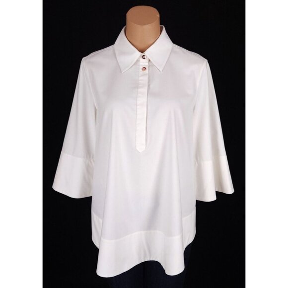 Kit and Ace 1/2 Button Wide Fit Pullover Tunic Size 4 Womens Off-White - Picture 1 of 9